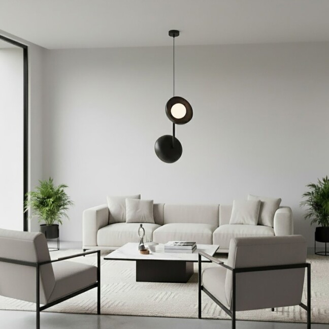 Czarna lampa wisząca w stylu loft z kulami - Emibig Vanila