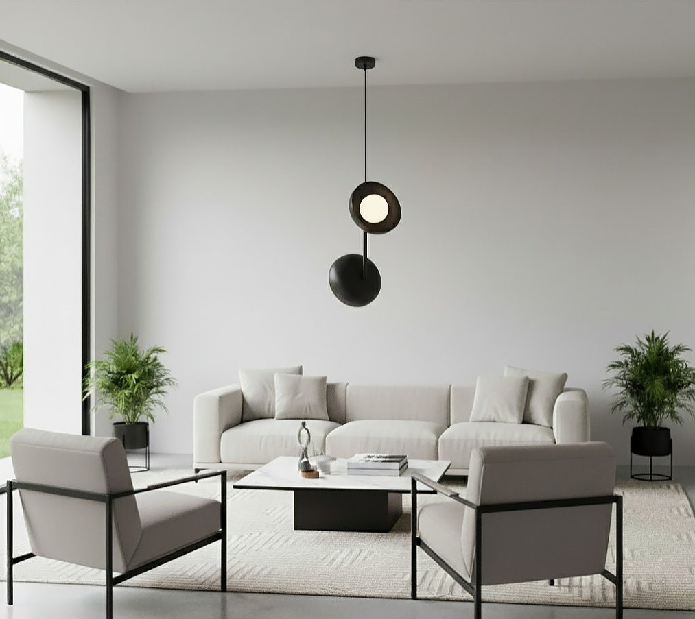 Czarna lampa wisząca w stylu loft z kulami - Emibig Vanila