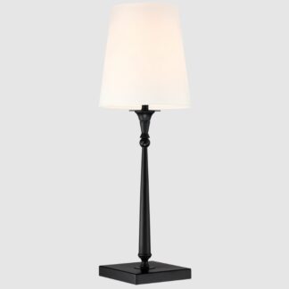 Lampka stołowa Austin czarna z białym abażurem E27 40W