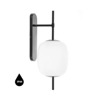 Czarny kinkiet Epli Mini ze szklanym kloszem