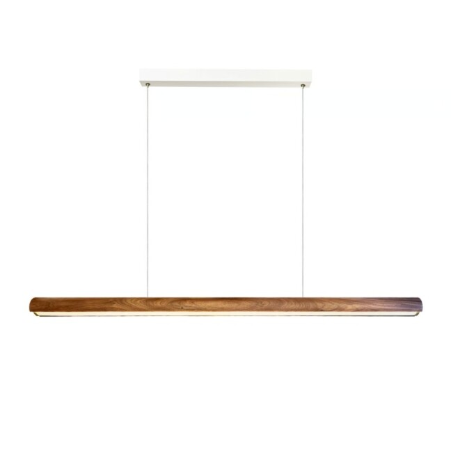 Długa drewniana lampa wisząca Akeno LED - ciepłe światło 3000K