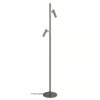 Lampa podłogowa Makoto, satynowy chrom z 2 reflektorami do czytania