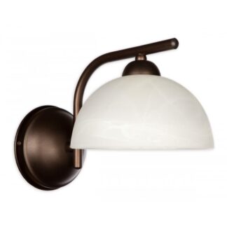 Kinkiet Loko wenge z matowym alabastrowym kloszem E27 1x60W