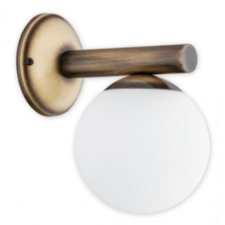 Kinkiet Osso patyna – szklana kula do lustra i sypialni