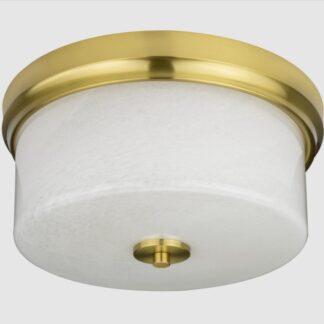 Plafon sufitowy Dresden mosiądz matowe szkło E27 2x40W