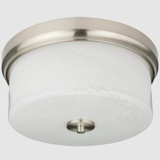 Plafon sufitowy Dresden nikiel z mlecznym szklanym kloszem E27