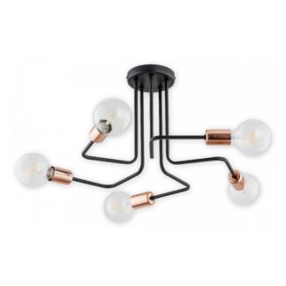 Lampa sufitowa Pixi 5 czarno‑miedziana na 5 żarówek E27