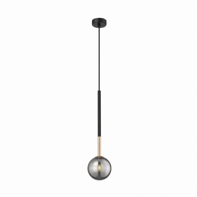 Lampa wisząca Arcturus G9 4W z grafitowym szklanym kloszem czarno-złota