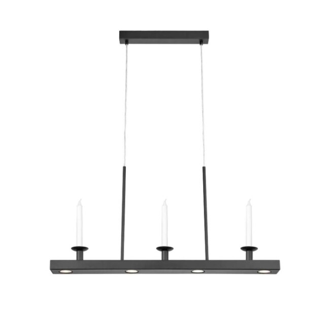 Czarna lampa wisząca Dining z oświetleniem LED i miejscem na świece