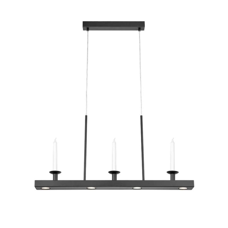 Czarna lampa wisząca Dining z oświetleniem LED i miejscem na świece