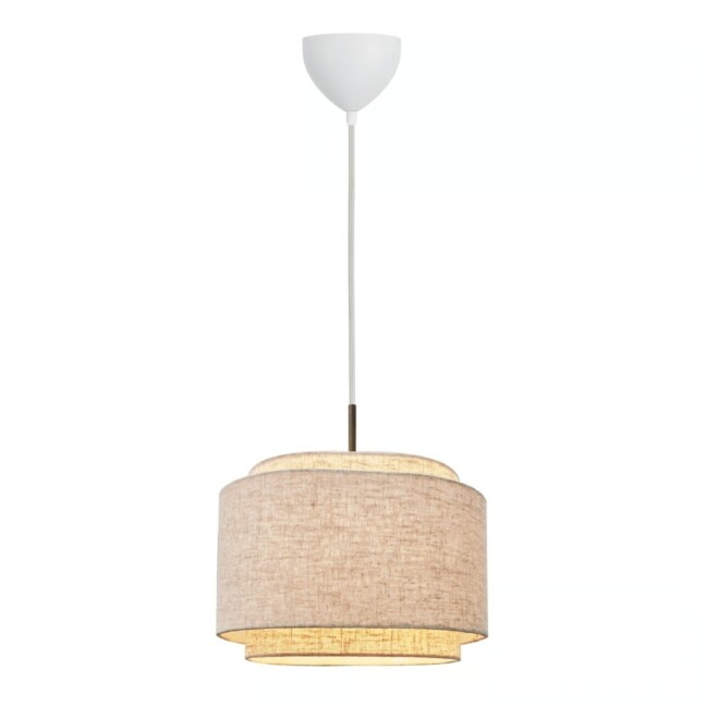 Beżowa lampa Takai 30 z warstwowym lnianym abażurem