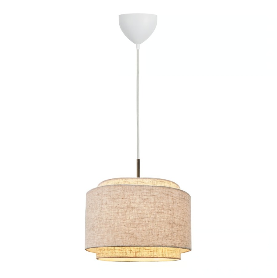 Beżowa lampa Takai 30 z warstwowym lnianym abażurem