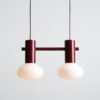 Bordowa lampa wisząca Flo 2 Ruby Aldex - dwa opalowe klosze nad stół