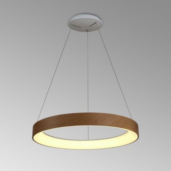 Lampa wisząca LED Niseko II 50 ring drewniany regulowana barwa światła