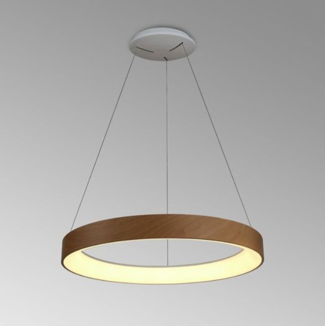 Lampa wisząca LED Niseko II 50 ring drewniany regulowana barwa światła
