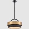 Lampa wisząca Coburg 4 alabastrowa mosiądz i czerń E14