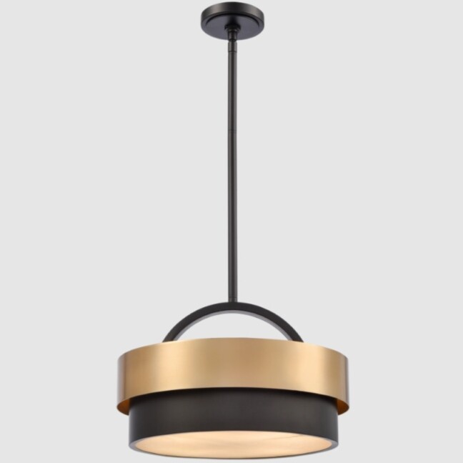 Lampa wisząca Coburg 4 alabastrowa mosiądz i czerń E14