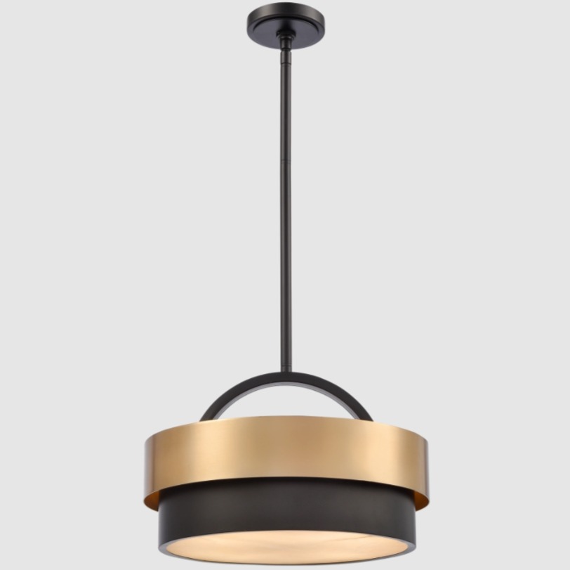 Lampa wisząca Coburg 4 alabastrowa mosiądz i czerń E14