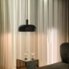 Skandynawska lampa wisząca nad stół - czarna kopuła 40 cm
