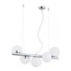 Lampa wisząca Osso 5 chrom - nowoczesna z mlecznymi kulami nad wyspę