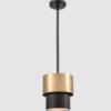 Lampa wisząca Coburg z alabastru w czarno-mosiężnym wykończeniu