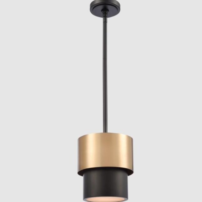 Lampa wisząca Coburg z alabastru w czarno-mosiężnym wykończeniu