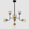 Lampa wisząca Boston 8xE27 czarno–mosiężna Cosmolight
