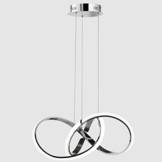 Nowoczesna chromowana lampa wisząca Tokyo LED 32W 3000K – spirala