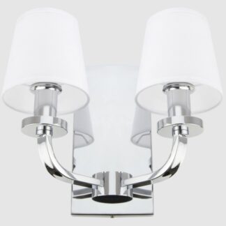 Srebrny kinkiet New York z dwoma abażurami E14 w stylu nowojorskim