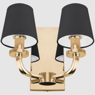 Kinkiet ścienny New York złoto-czarny z dwoma źródłami E14