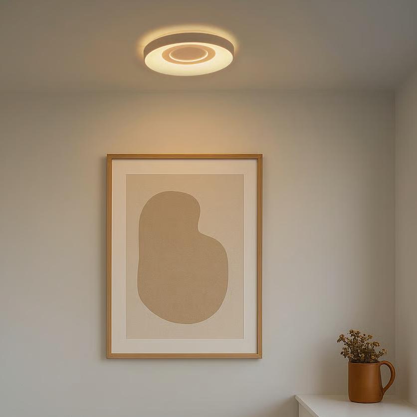 Nowoczesny, biały, płaski plafon Halyna LED do przedpokoju i kuchni