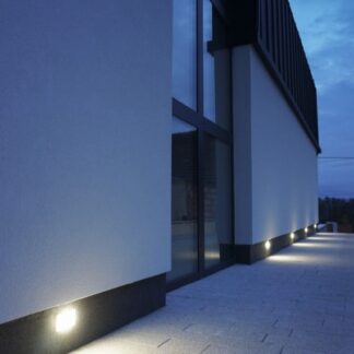 Oprawa elewacyjna LED Mur Glass biała z matowym szkłem IP65