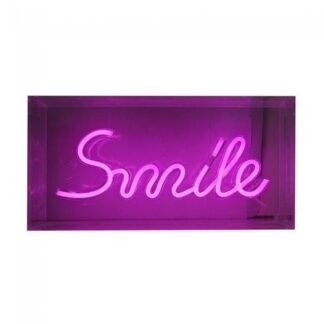 Neon LED Smile różowy – dekoracyjna lampa ścienna