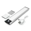 Srebrna lampka LED do szafy 20 cm z czujnikiem ruchu 2700K