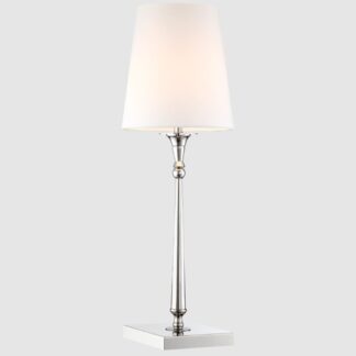 Lampka stołowa Austin srebrna z białym abażurem E27 40W