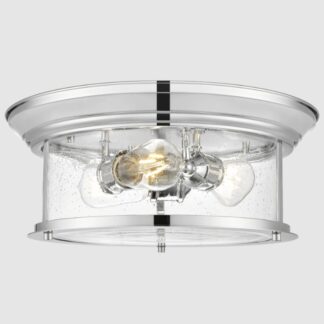 Plafon sufitowy Warwick 40 chrom – szklany klosz, 3xE27