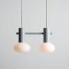 Lampa wisząca Flo 2 Grey nad blat z dwoma szklanymi kloszami