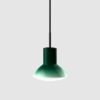 Zielona lampa wisząca Onda ze szklanym kloszem nad stół