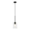 Lampa wisząca nad wyspę Elaris z podwójnym szklanym kloszem