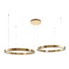 Złota lampa wisząca Circle Step LED 60+80 cm z pilotem