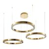 Duża złota lampa z trzema ringami LED 80 cm Circle 3 80+80+80