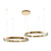 Lampa wisząca Circle Step złota z dwoma ringami LED 80+80