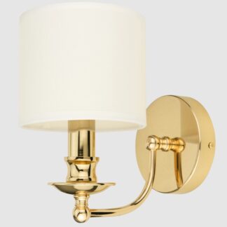 Kinkiet Abu Dhabi złoty z białym abażurem - styl New York