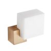 Kinkiet LED z alabastru kostka mosiądz szczotkowany Cubo 18 cm