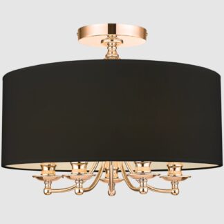 Złoty żyrandol Abu Dhabi 50 z czarnym abażurem E14×5