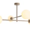 Żyrandol Pinne Beige z 4 mlecznymi kulami