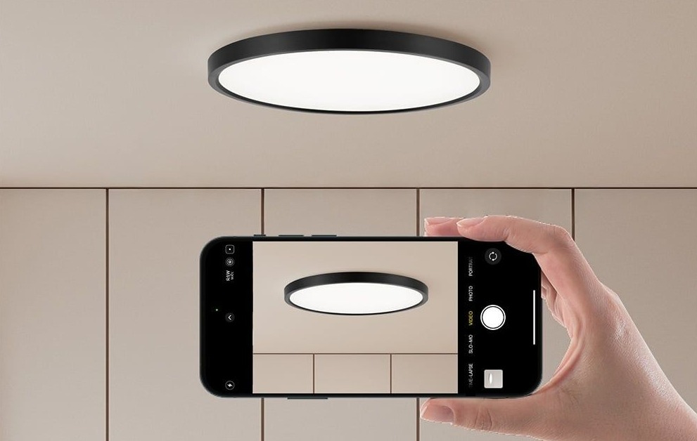 Czarny plafon LED Meteor 23 Yeelight – smart sterowanie aplikacją i głosem