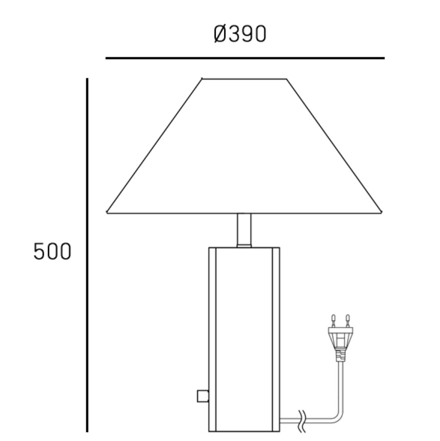 Lampa stołowa Orleans z trawertynową podstawą i białym abażurem