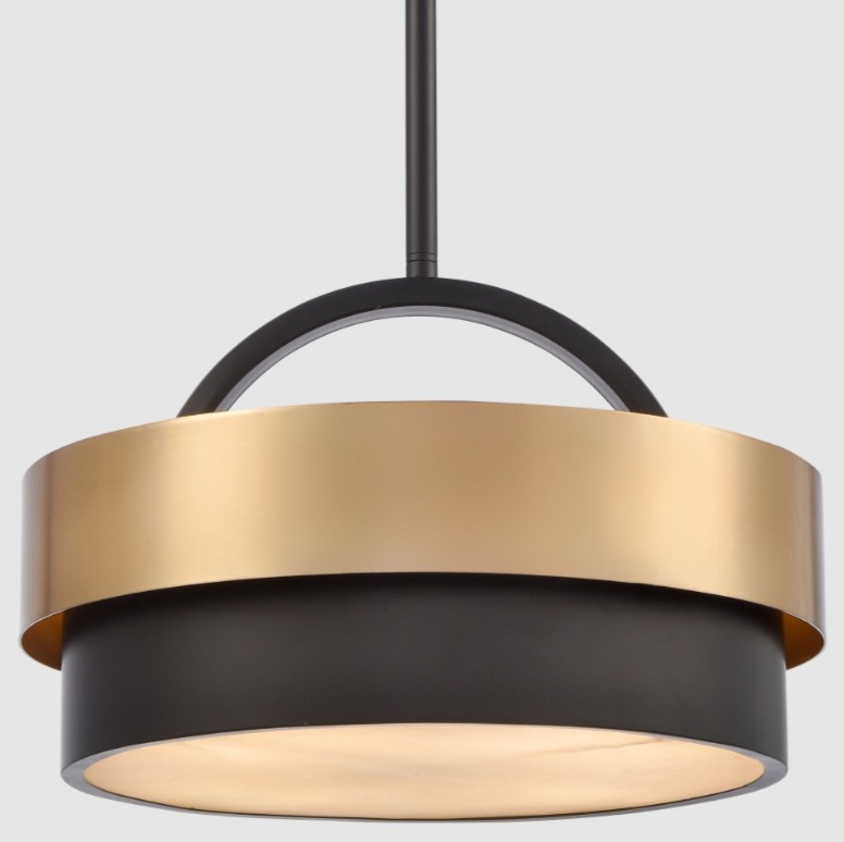 Lampa wisząca Coburg 4 alabastrowa mosiądz i czerń E14