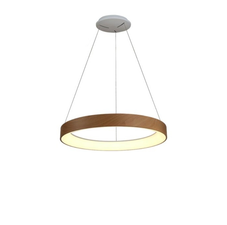 Lampa wisząca LED Niseko II 50 ring drewniany regulowana barwa światła